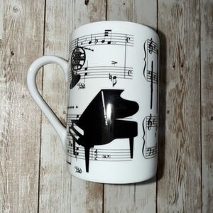 Konitz Music‎ Lovers Mug Instruments Piano Sax Trumpet 4" Tall Holds 10 oz